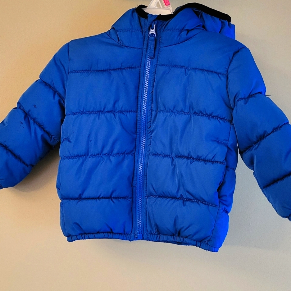 Royal blue puffer hooded jacket - Picture 1 of 4